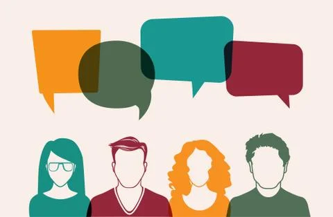 Four vector people. Illustrazione stock