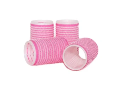 Four velcro rollers Stock Photos