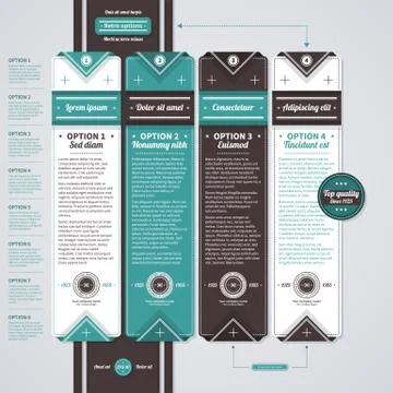 Four vertical banners in retro style. EPS10. Stock Illustration