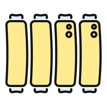 Four vertical rectangular stick forms in a row 스톡 일러스트