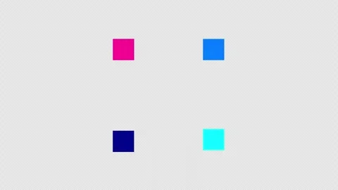 Four vibrant colored squares pulsating gently on transparent background. Lo.. Stock Footage 303222426