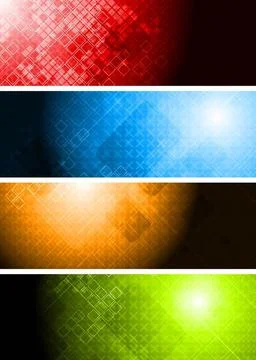 Four vibrant technical banners - eps 10 vector Four vibrant technical bann... 写真素材