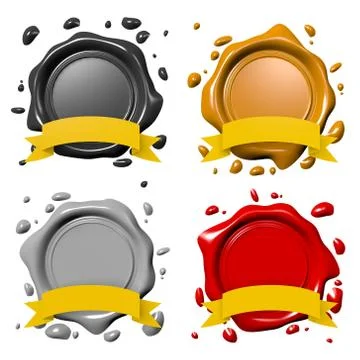 Four wax seals Stock Illustration