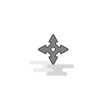 Four way arrow Web Icon. Flat Line Filled Gray Icon Vector Illustrazione stock