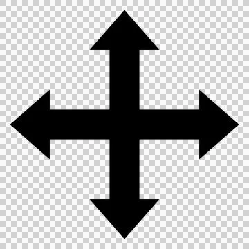 Four-way arrows. Up, Down, Left, and Right. Stock Illustration