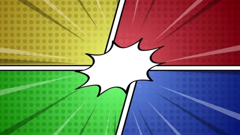 Four-Way Comic Style Split Screen Background Layout Stock Footage 319455476