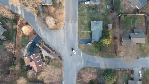 Four Way Intersection slowly zooming out Stock Footage 125267676