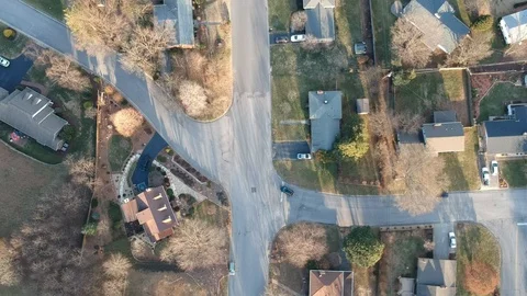 Four way intersection slowly zooming in Stock Footage 125268285