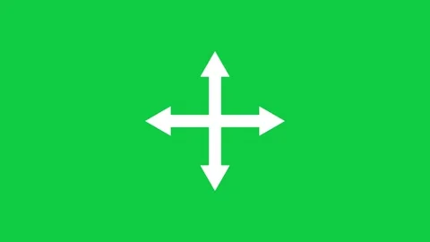 Four way move arrows pulsing outward on green screen Stock-Footage 348305486