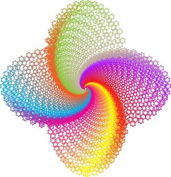 A four-way symmetrical spiral composition Stock Illustration