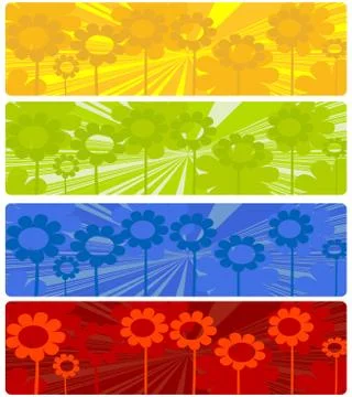 Four web banners Illustrazione stock
