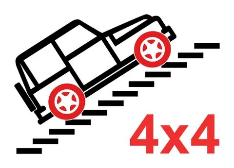 Four Wheel Drive Concept Stock Illustration