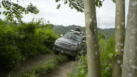FOUR WHEEL DRIVE GOING OFF-ROAD-(HD) Stockbeeldmateriaal 145355912