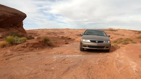 Four wheeling Mini Van Escalante Utah Stock Footage 155208706