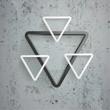 Four White And Black Triangles Concrete Stock Illustration