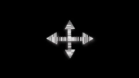 Four White Arrows Pointing in Opposite Directions with a Hatch Pattern and .. Stock Footage 321454954