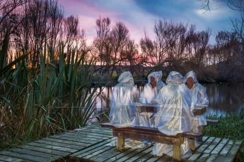 Four White Ghosts Stock Photos
