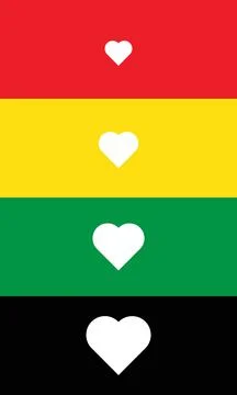 Four white hearts for juneteenth Stock Illustration