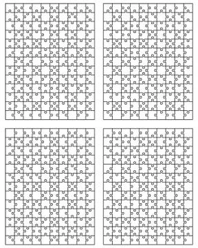 Four white puzzles 4 Stock Illustration