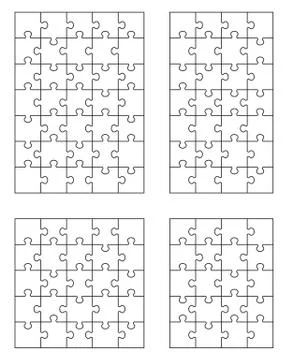 Four white puzzles 4 Stock Illustration