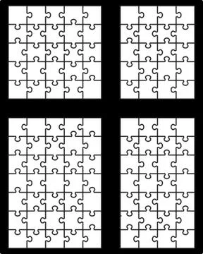 Four white puzzles 4 Stock Illustration