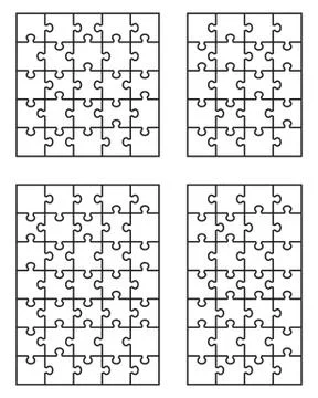 Four white puzzles 5 Stock Illustration