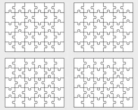 Four  white puzzles Stock Illustration