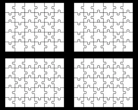 Four white puzzles Stock Illustration