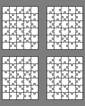 Four white puzzles Stock Illustration