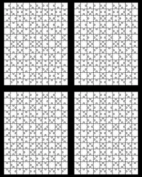 Four white puzzles Stock Illustration