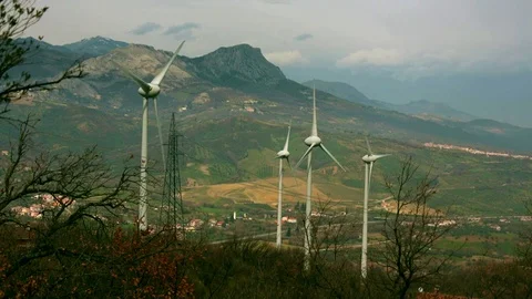 Four Wind Power Stock Footage 87546872