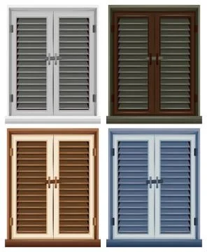 Four window frames in different colors Stock Illustration