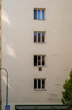 Four windows in a line. Stock Photos
