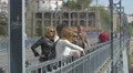 Four women on Dom Luis Bridge in Porto 4k or 4k+ Resolution