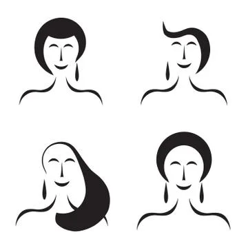 Four women figures vector set - fashion beauty concept Stock Illustration