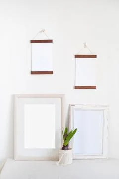 Four wooden frames Stock Photos