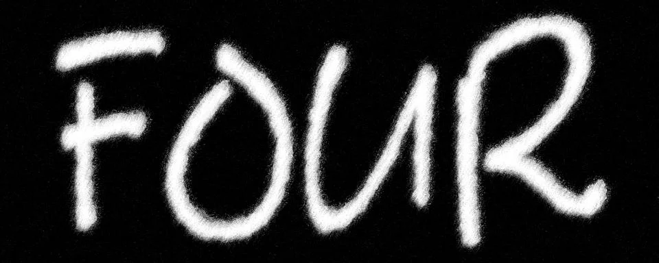 "FOUR" written with chalk Stock Illustration