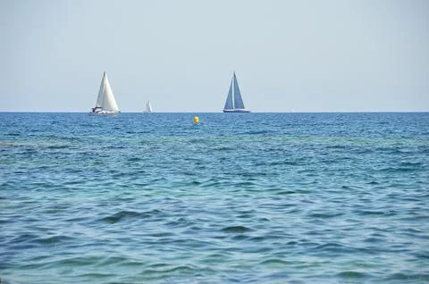 Four yachts Stock Photos