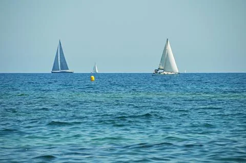 Four yachts Stock Photos