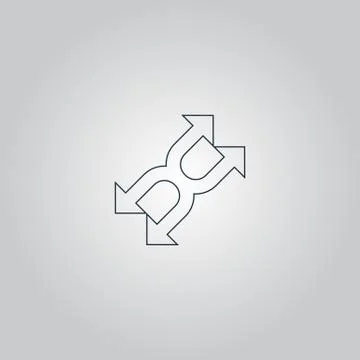 Fourfold Arrow - Vector icon isolated Stock Illustration