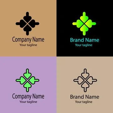 Fourfold Node Connect logo design Stock Illustration
