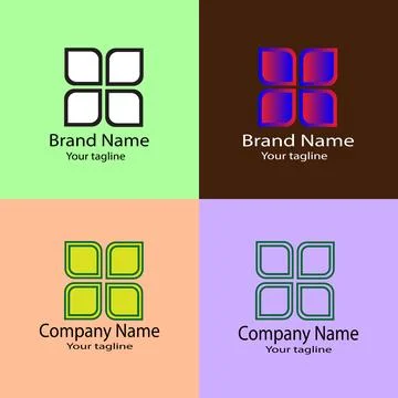 Fourfold Unity logo design Stock Illustration