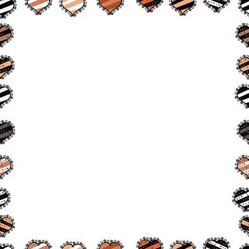 Foursquare frames doodles. Seamless. Vector. Picture in black, white and beige c 스톡 일러스트