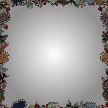 Foursquare frames doodles. Seamless. Vector. Picture in white, orange and black Stock Illustration