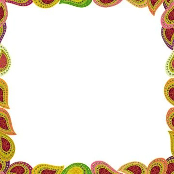 Foursquare frames doodles. Vector. Seamless. Picture in yellow, red and white co Stock Illustration