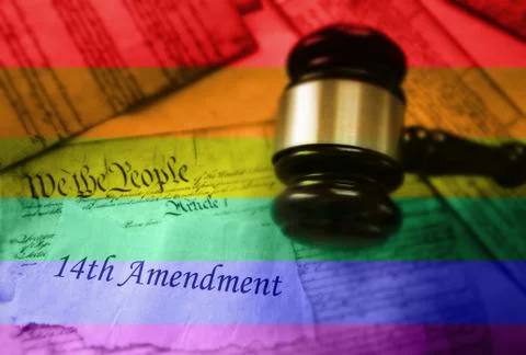 Fourteenth Amendment LGBT concept Stock Photos