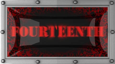 Fourteenth on led 库存影片 8762539