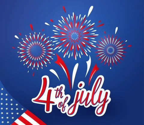 Fourth 4th of July vector background. American Independence Day patriotic banner Stock Illustration