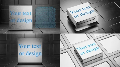 Fourth animation with metal cube. Stock After Effects