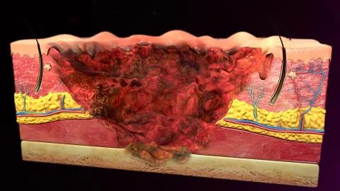 Fourth degree burns Stockillustratie